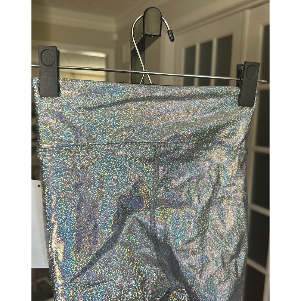 Heroine Sport Marvel High Waist Holographic Leggings XS Silver Sparkle Metallic - Picture 6 of 9